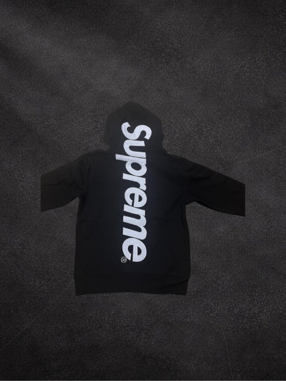 Supreme Satin Appliqué Hoodie Black Size S